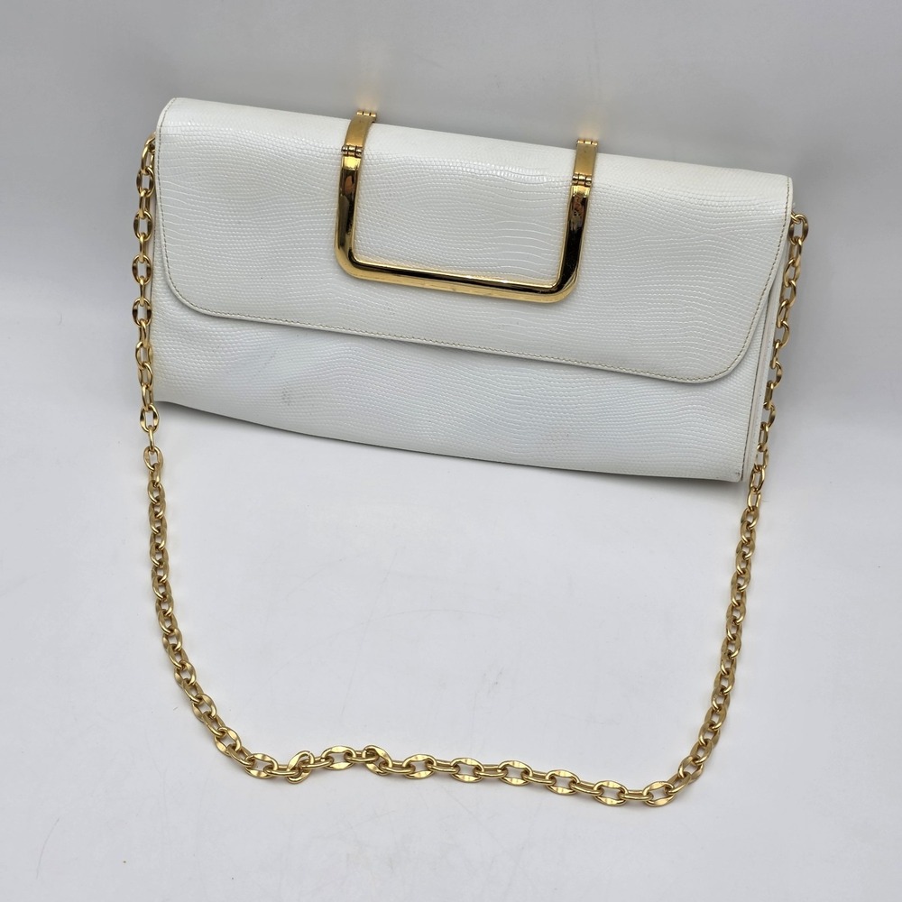 Bags By Supreme Vintage Exotic Clutch Shoulder Hand Bag White SEE PHOTO